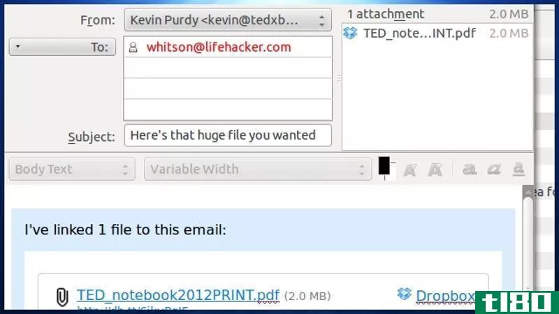 Illustration for article titled Thunderbird&#39;s Filelink Sends Attachments Directly to Dropbox and Other Cloud Services
