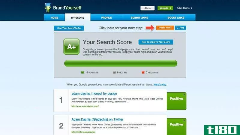 你在谷歌的排名是多少？brandyourself为你的自我搜索打分，帮助改善搜索结果