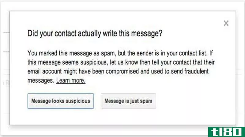 gmail允许你将朋友的垃圾邮件标记为可疑邮件