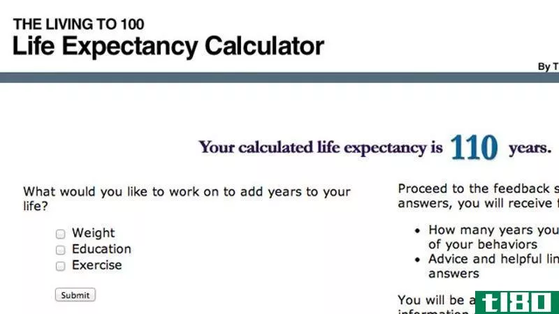 Illustration for article titled The Living to 100 Calculator Predicts Your Life Span