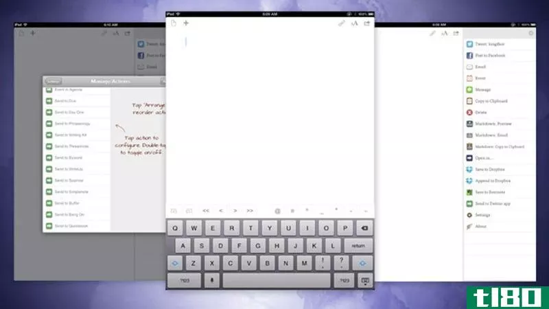 Illustration for article titled Drafts for iPad Is a Simple Way to Quickly Write Notes and Export Them to Other Services