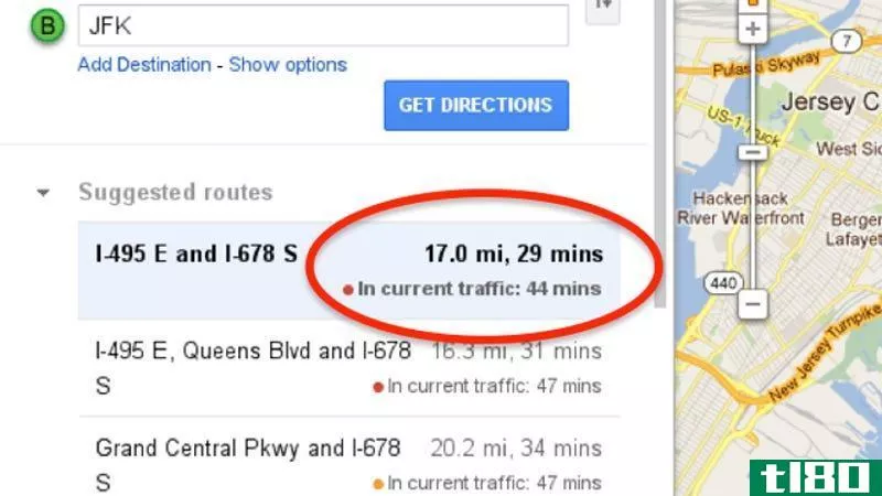 谷歌地图的行驶方向更加精确，现在考虑到当前的交通流量