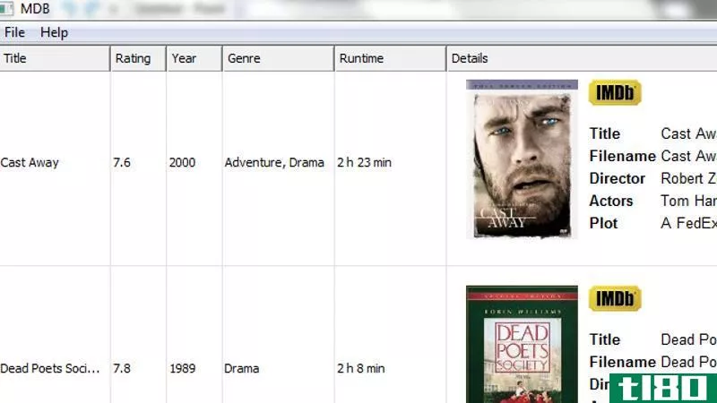 Illustration for article titled MDB Downloads Art, Ratings, and Other IMDB Data for Your Movie Collection with a Right-Click