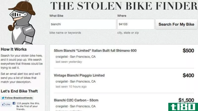 racklove帮助你找到被偷的自行车（还可以买卖自行车）