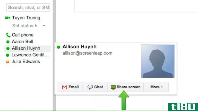 screenleap for gmail提供从收件箱或谷歌联系人中进行的一键屏幕共享