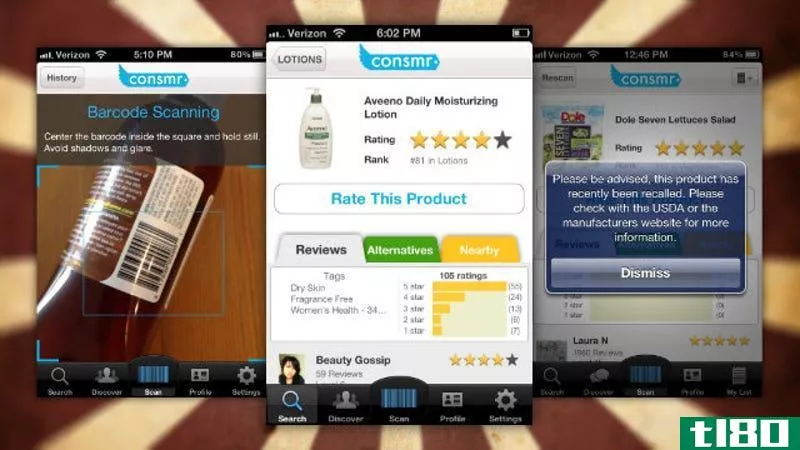 consmr for iphone将产品评论、评级和召回带到杂货店