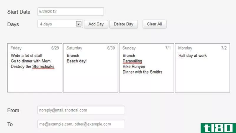 短日历有助于您通过电子邮件规划漫长的周末