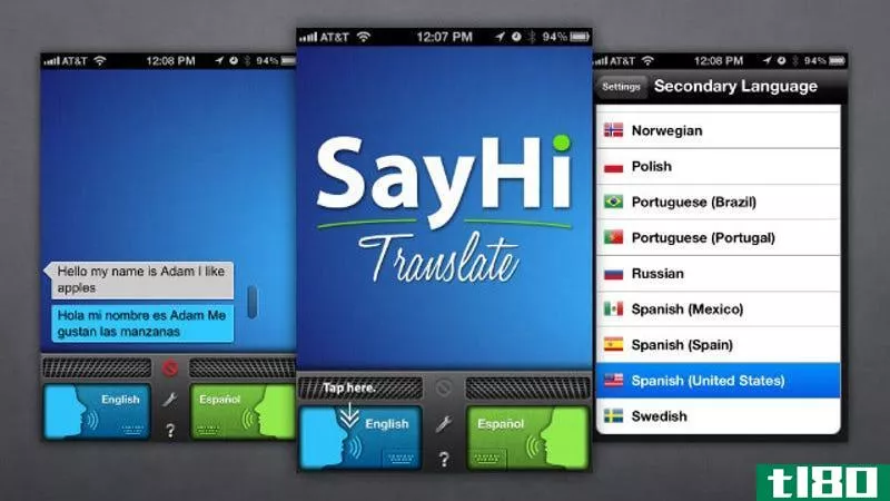 sayhi translate将你的iphone变成一个多语种的通用翻译