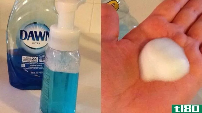 使用泡沫肥皂分配器，使肥皂更持久