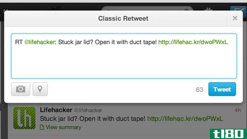 Illustration for article titled Classic Retweet Adds Old Retweeting Option to Twitter&#39;s Web Interface