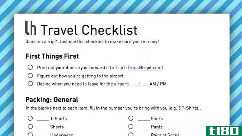 Illustration for article titled Be Prepared for Your Next Trip by Filling Out This Geek-Friendly Travel Checklist