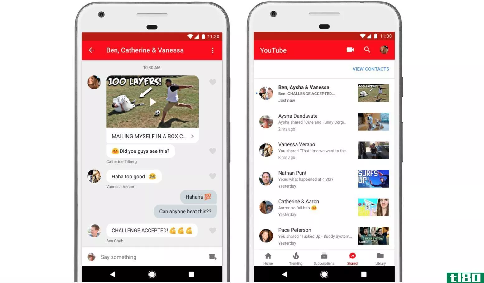 youtube增加了一个应用内消息功能，用于分享和聊天视频