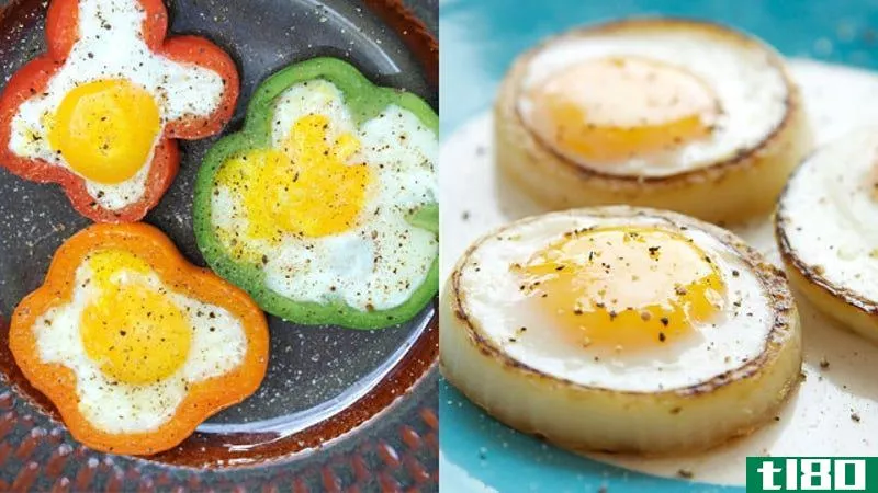 用甜椒或洋葱圈煮鸡蛋，做一顿简单而巧妙的早餐