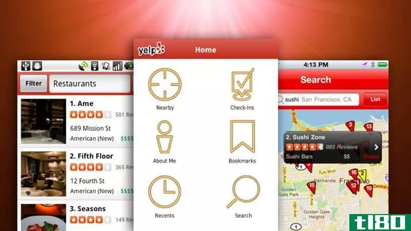 最受欢迎的餐厅探索应用程序：yelp