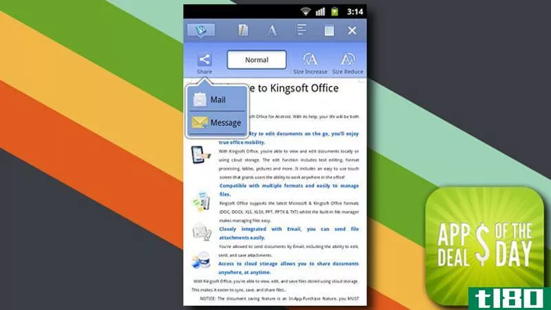 Illustration for article titled Daily App Deals: Get Kingsoft Office for Android for Free in Today&#39;s App Deals