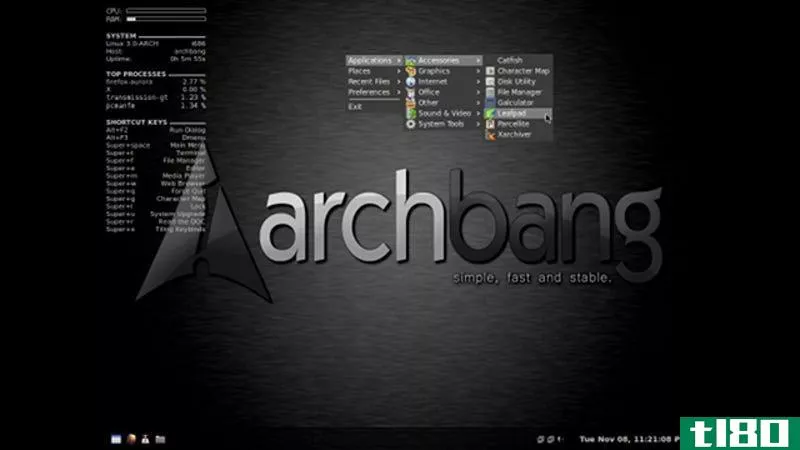 archbang为您的pc带来了ArchLinux最强大的功能，而无需紧张的安装