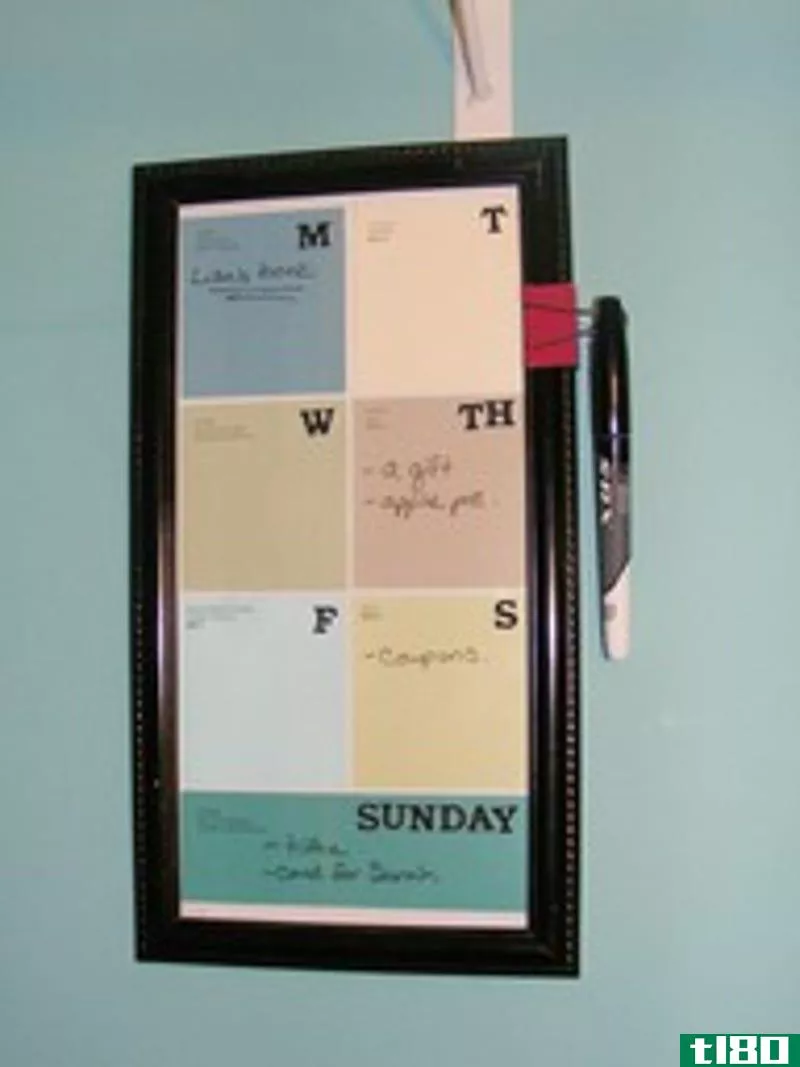 Illustration for article titled Turn Paint Chips into a Dry Erase Calendar