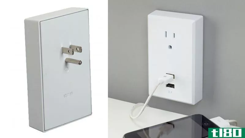 rca usb壁板充电器将usb端口添加到墙上插座，无需布线