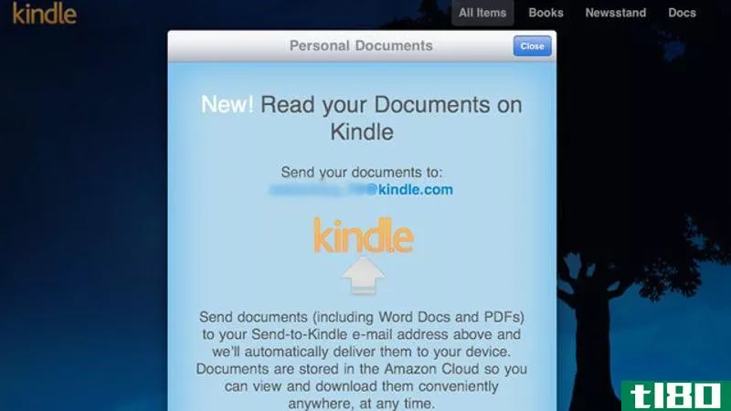 用于iphone和ipad的kindle应用程序现在可以收到电子邮件文档（包括pdf）