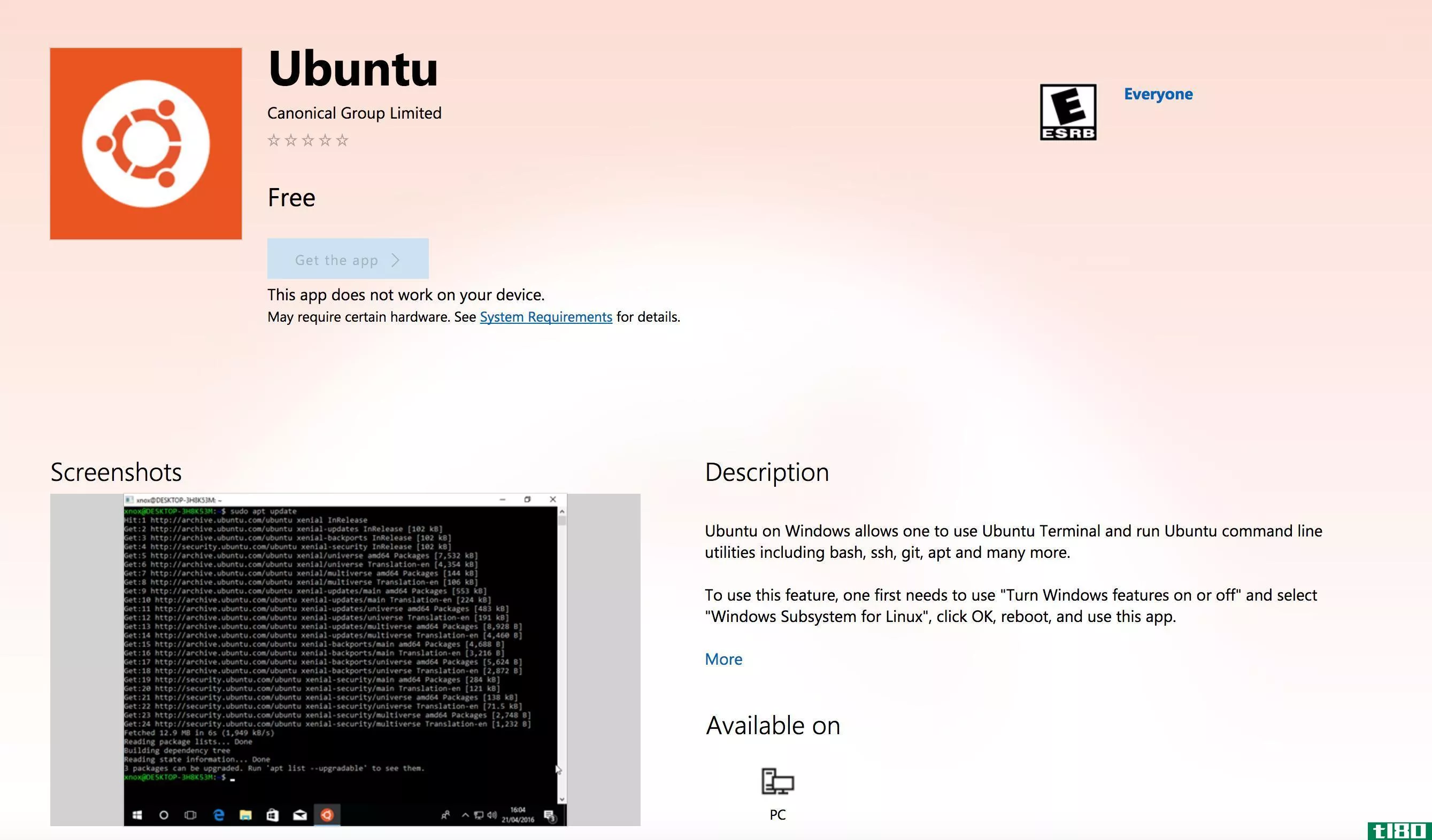 ubuntu现在可以在windows商店下载