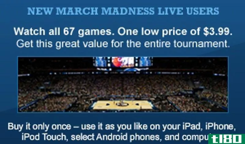 Illustration for article titled For Once, Pirating Is Pointless: Official March Madness Streaming Is Exactly What It Should Be