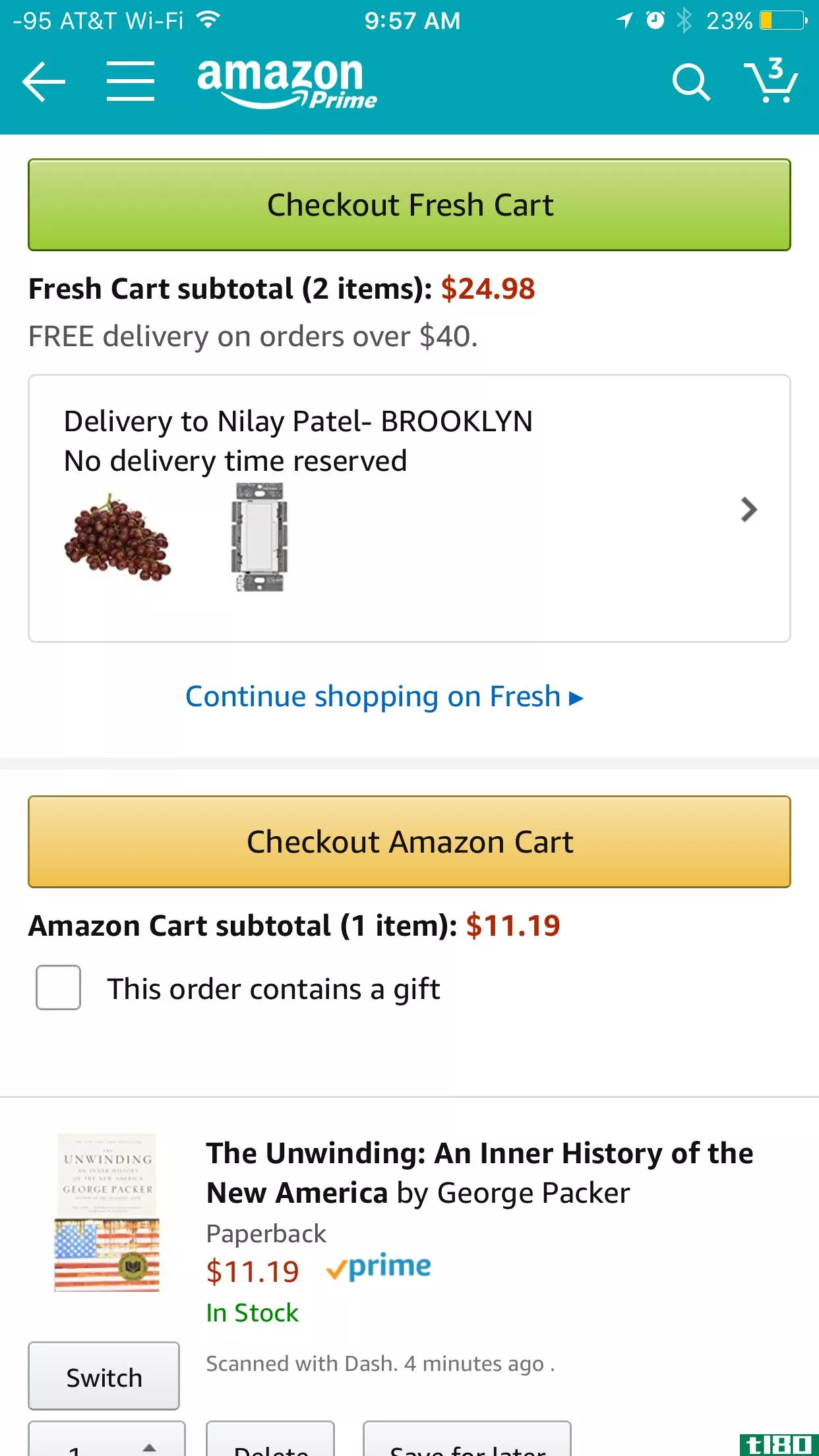 Amazon Dash Wand cart