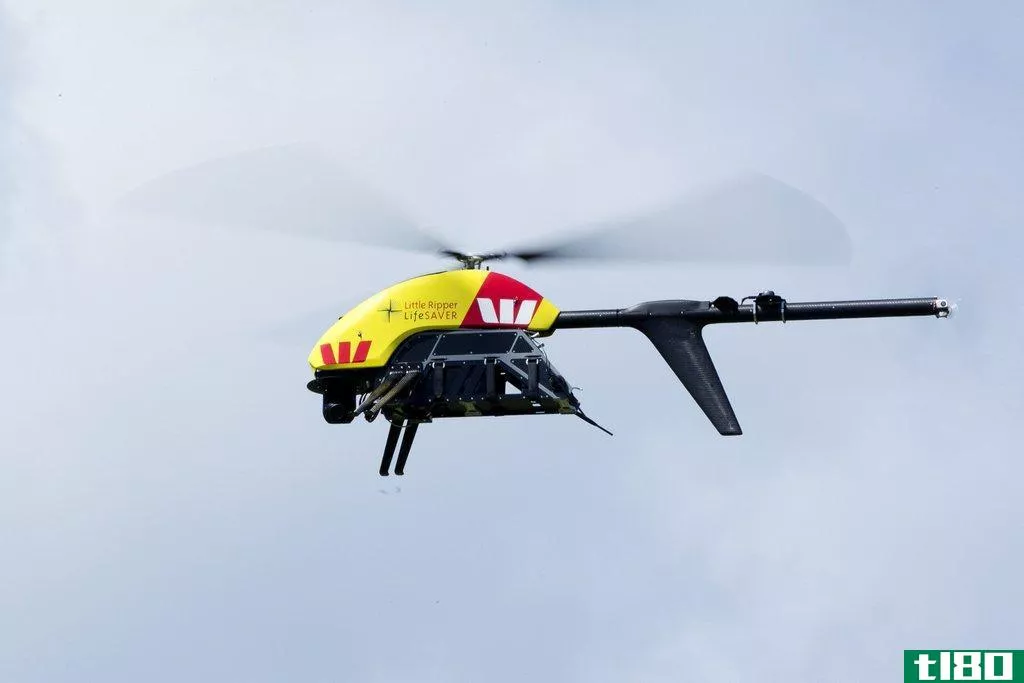 探测鲨鱼的无人机在澳大利亚升空