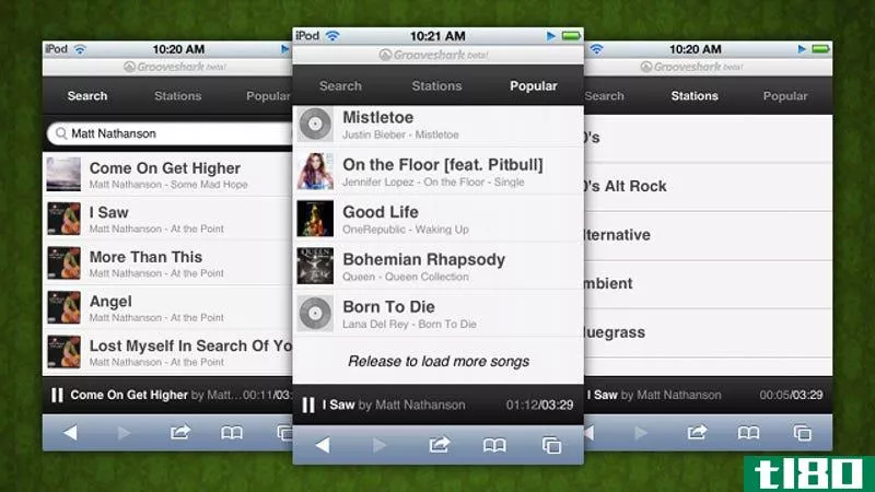 grooveshark的新html5移动webapp免费将音乐流到您的智能手机上