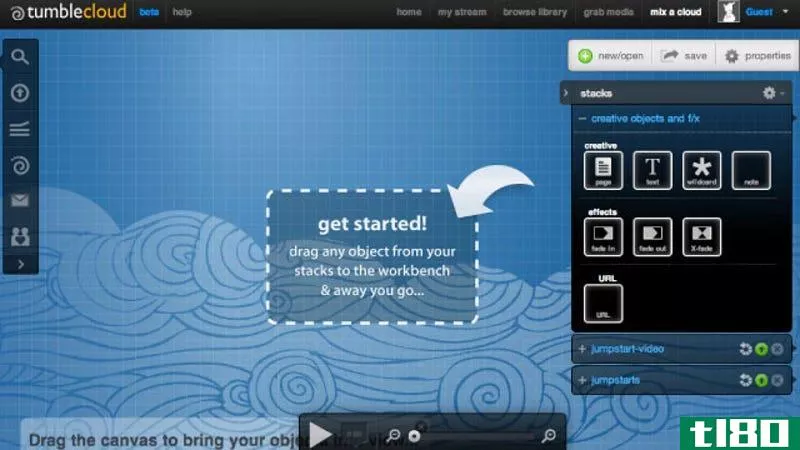 tumblecloud是一个拖放式协作多媒体幻灯片放映工具