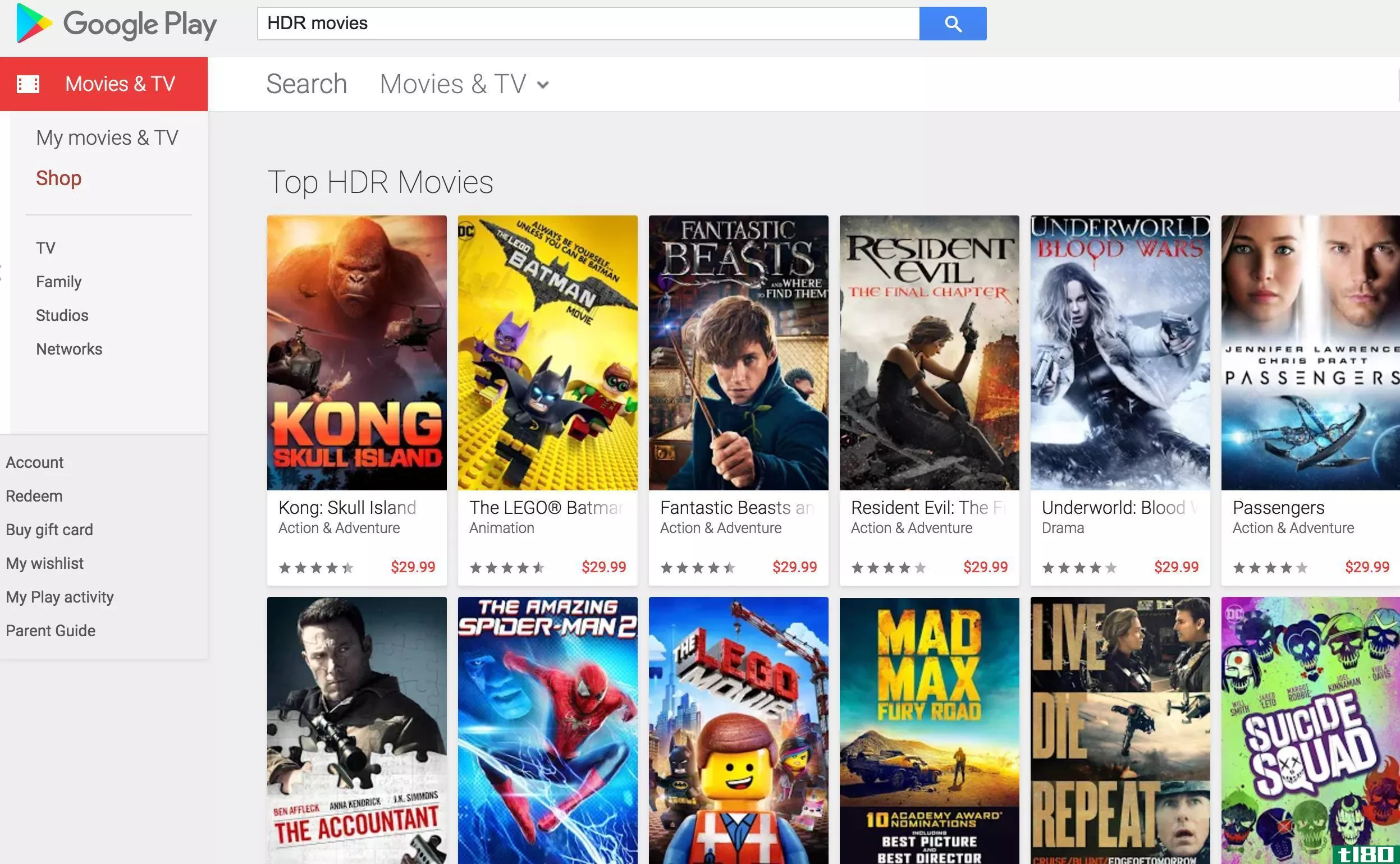 googleplay电影在美国和加拿大增加了4k hdr流媒体