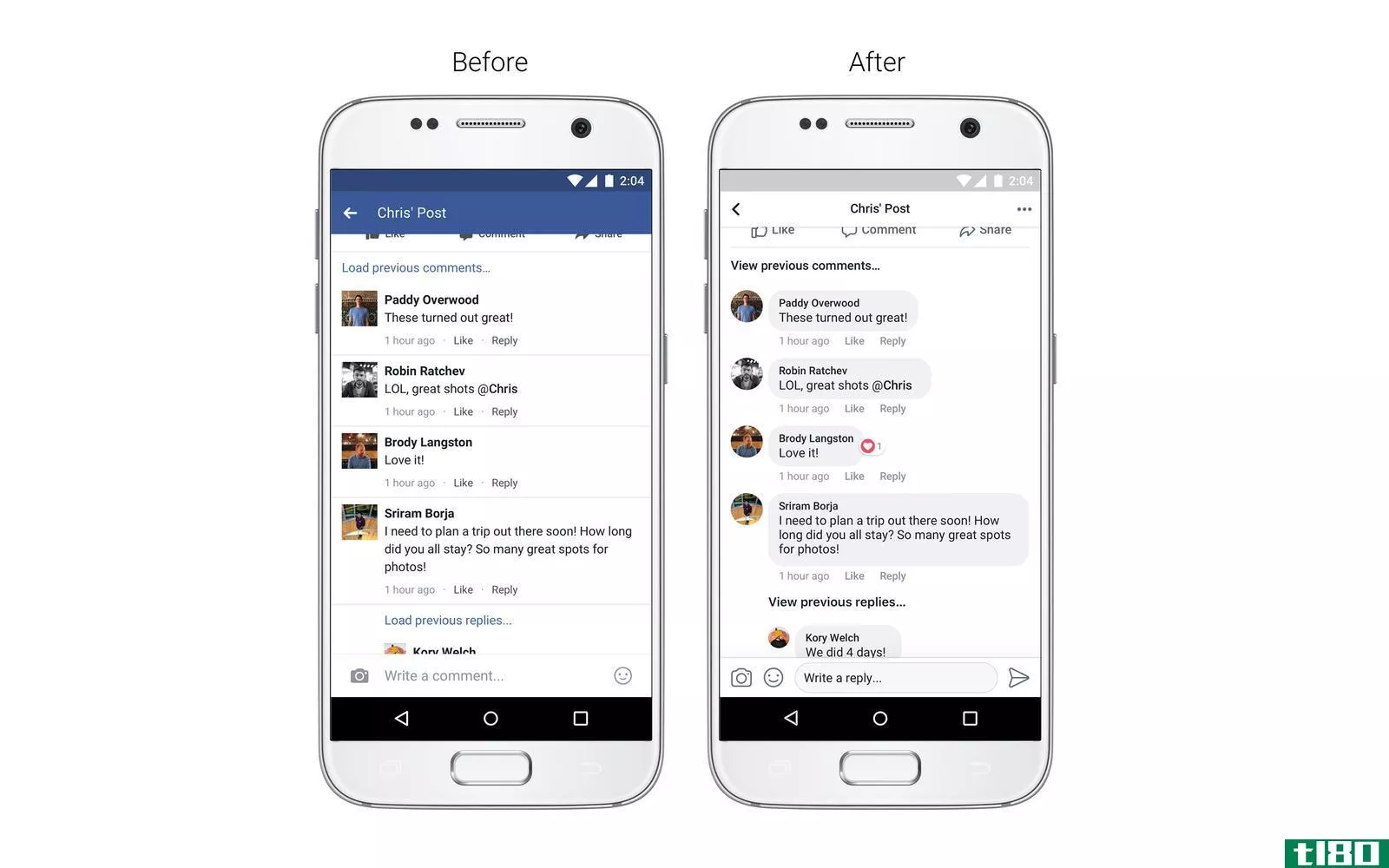 facebook的重新设计取消了蓝色的个人资料标题，并添加了圆形图片