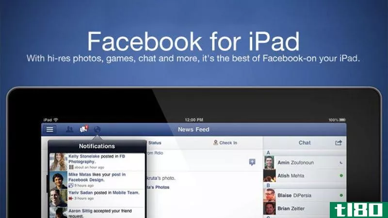 facebook for ipad提供全屏游戏、兼容airplay的高清视频等