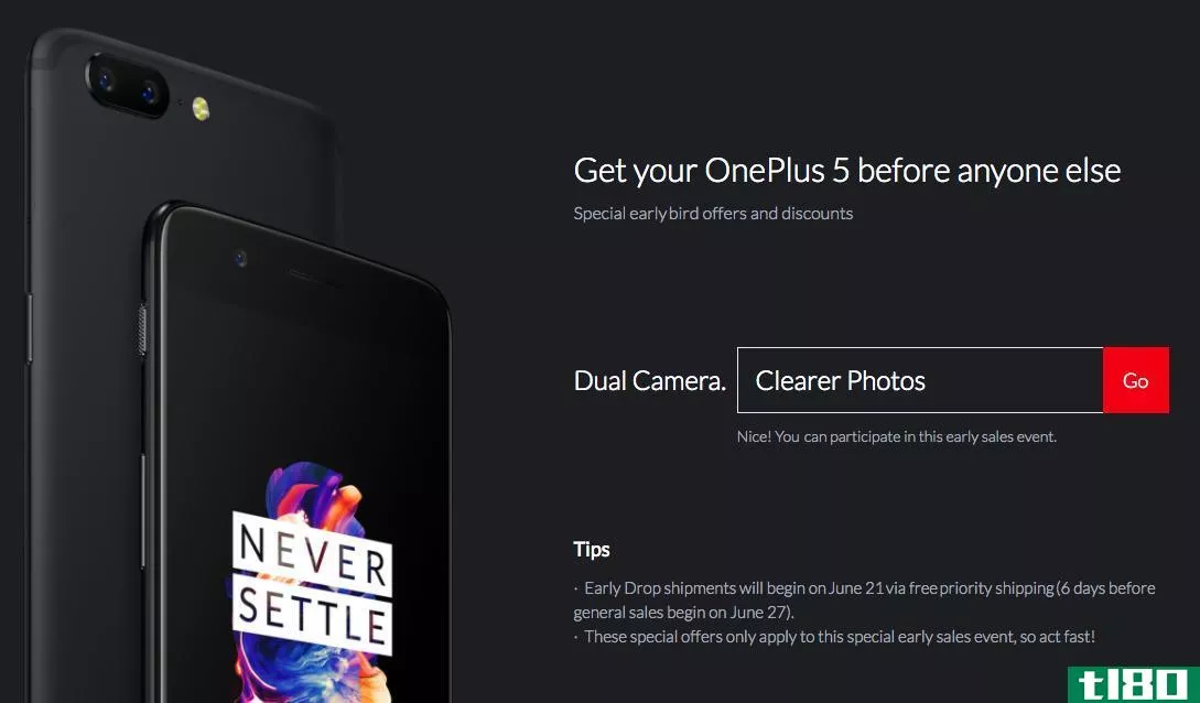 oneplus 5将于6月27日上市，起价479美元，但您今天就可以买到
