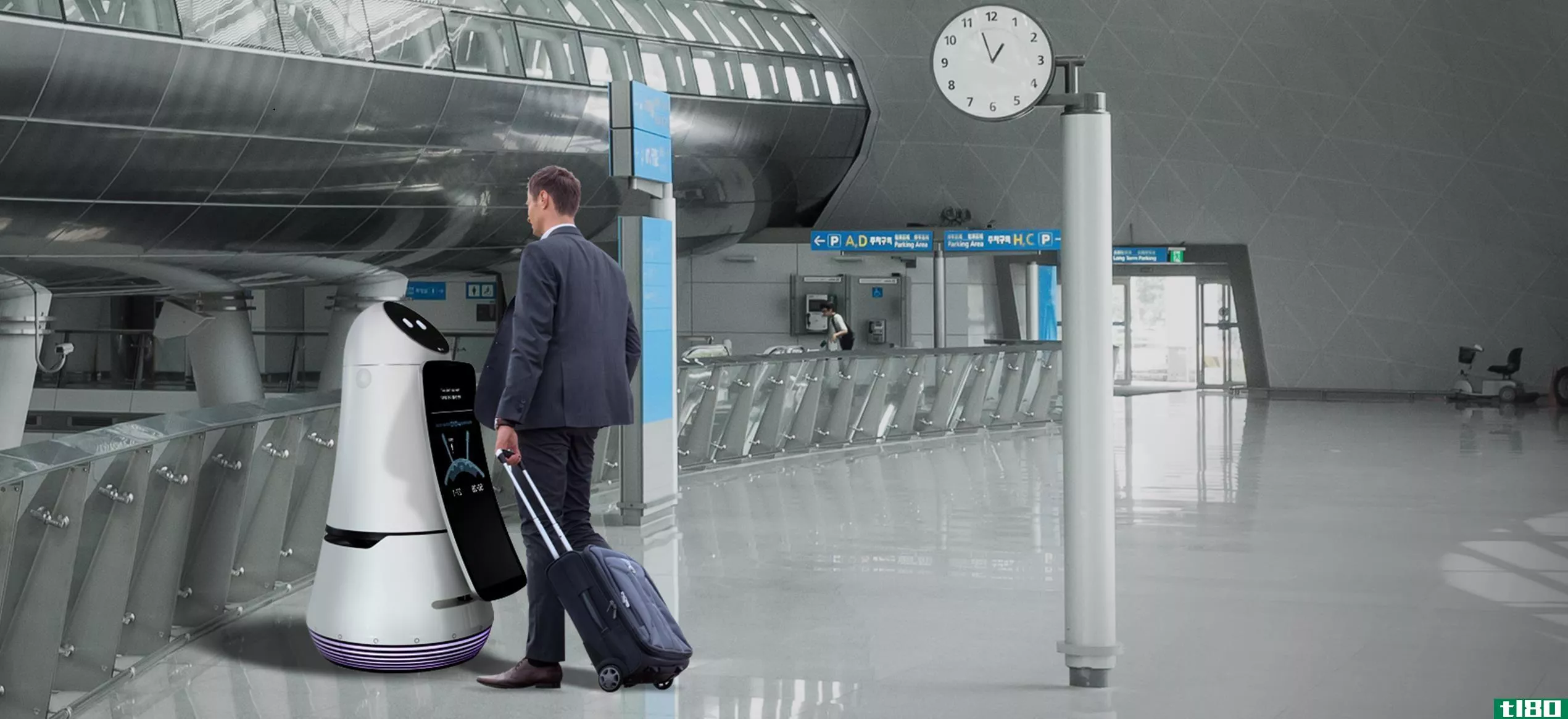 lg的新型机场机器人将引导您到达登机口并清理您的垃圾