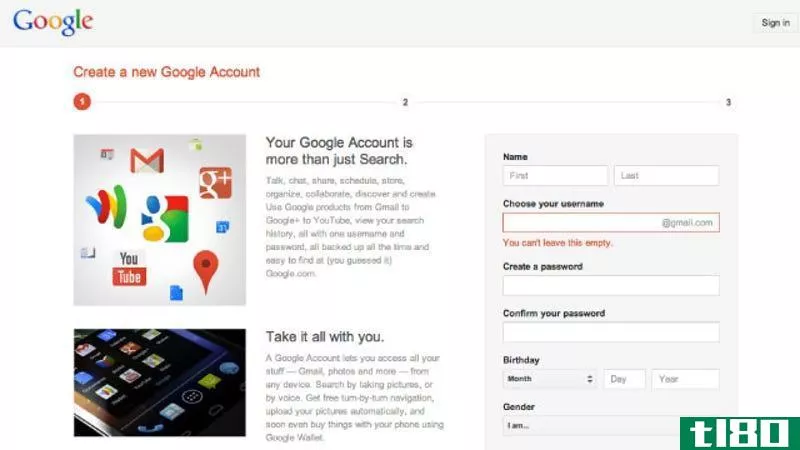 如何注册一个google帐户而不必被迫进入google+或gmail