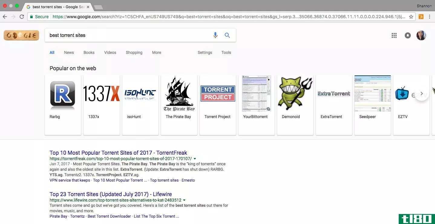 谷歌搜索现在随意突出“最佳torrent网站”[更新]