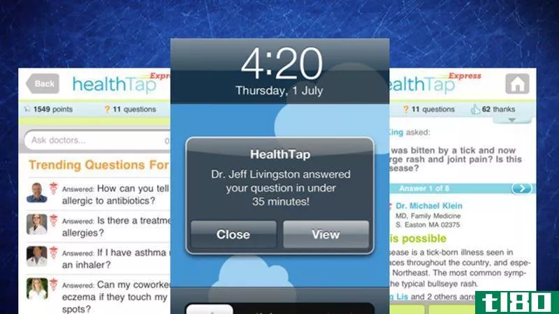 healthtap express将医生放在您的智能手机上，随时准备回答问题
