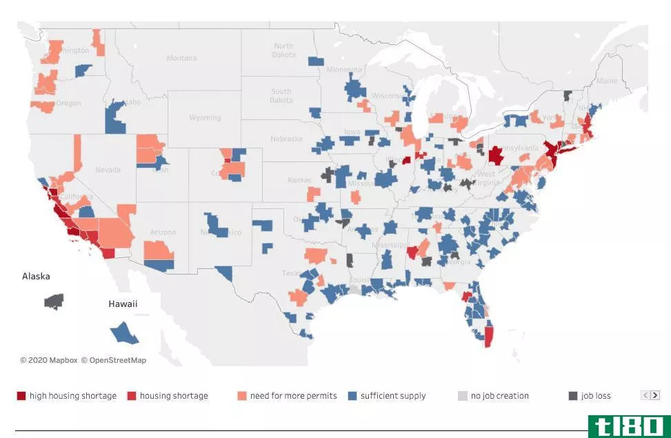 Map of US housing market