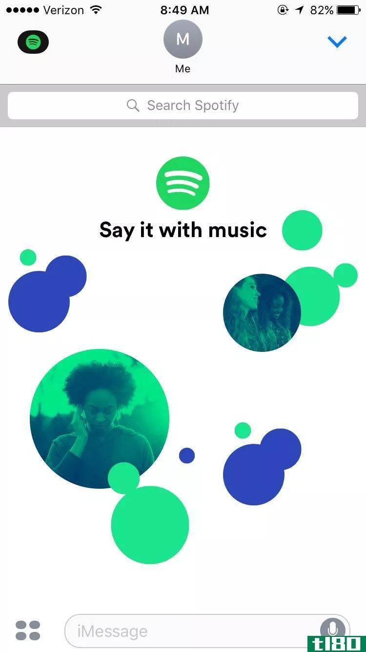 spotify的新imessage应用程序允许你与朋友分享30秒的歌曲预览