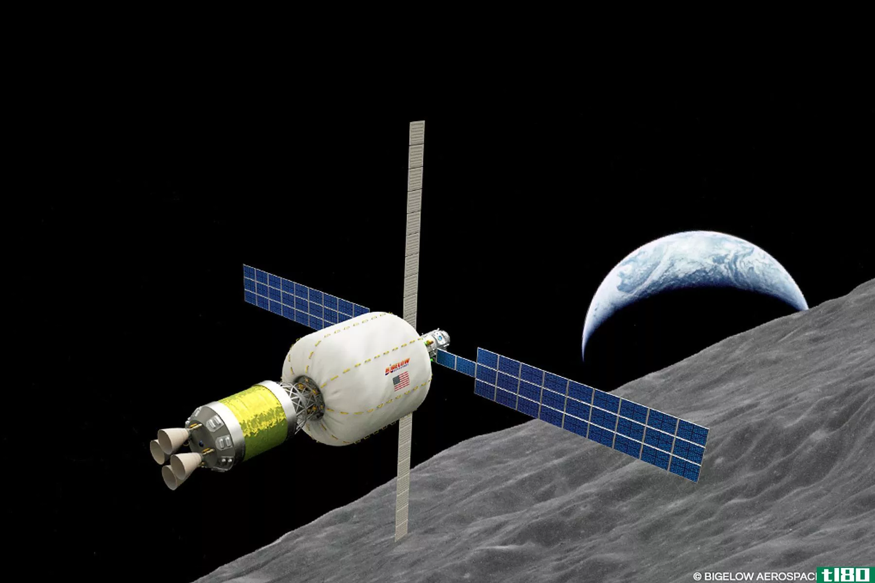 毕格罗航天公司希望在环绕月球的轨道上建立一个充气的太空栖息地