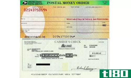银行支票(cashier’s check)和汇票(money order)的区别