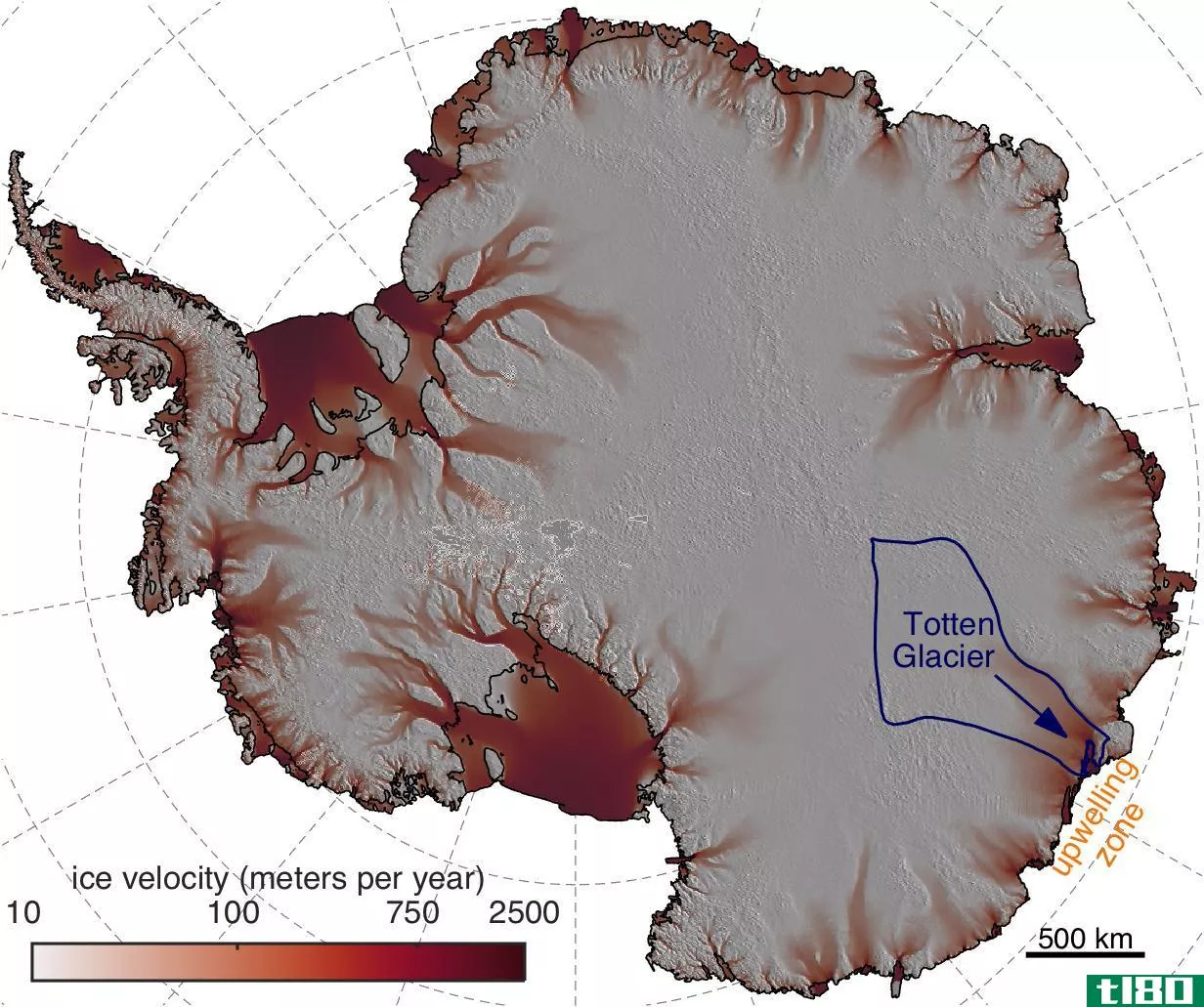 南极东部最大的冰川因为温暖的海水和强风而失去了冰