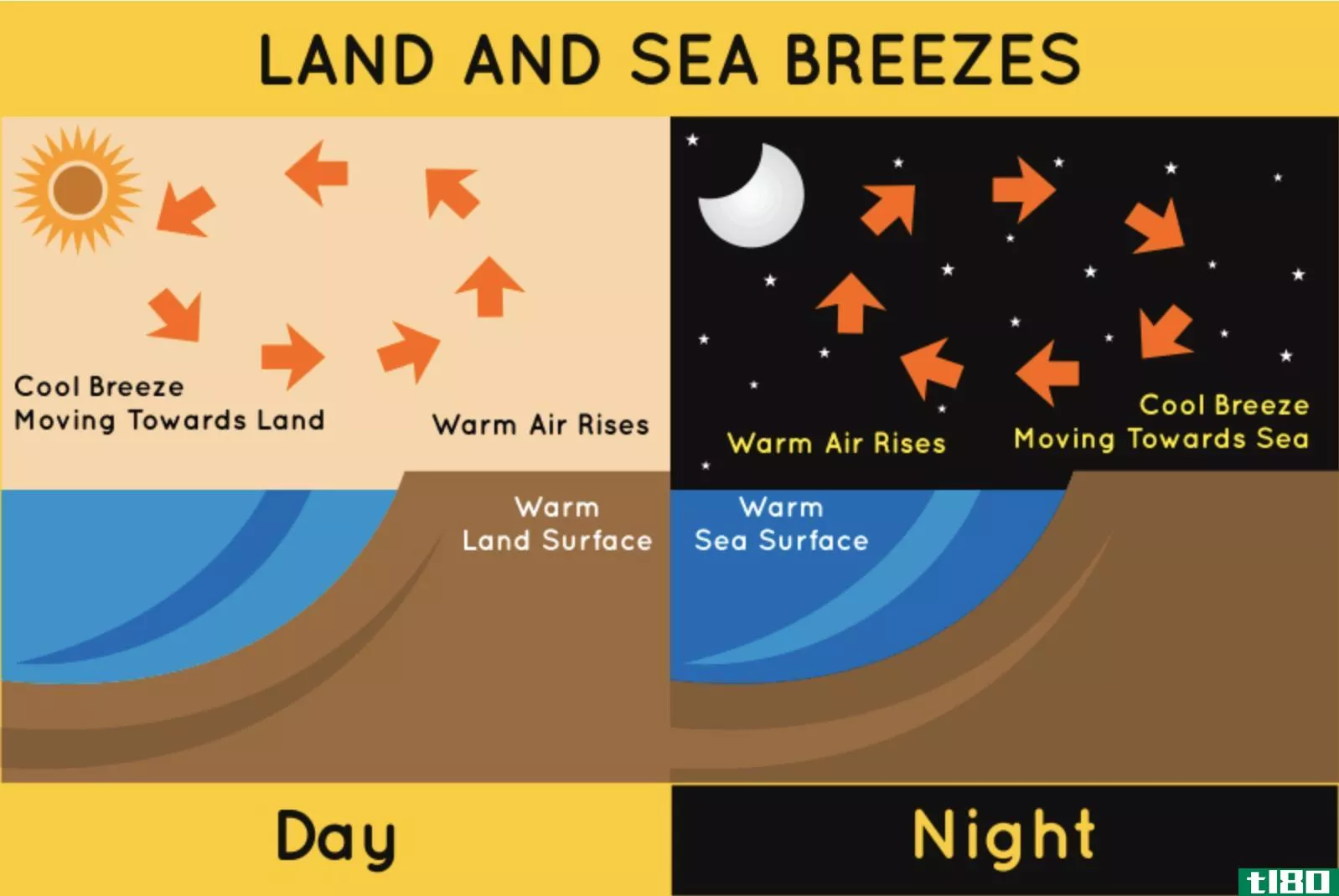 陆地风(land breeze)和海风(sea breeze)的区别