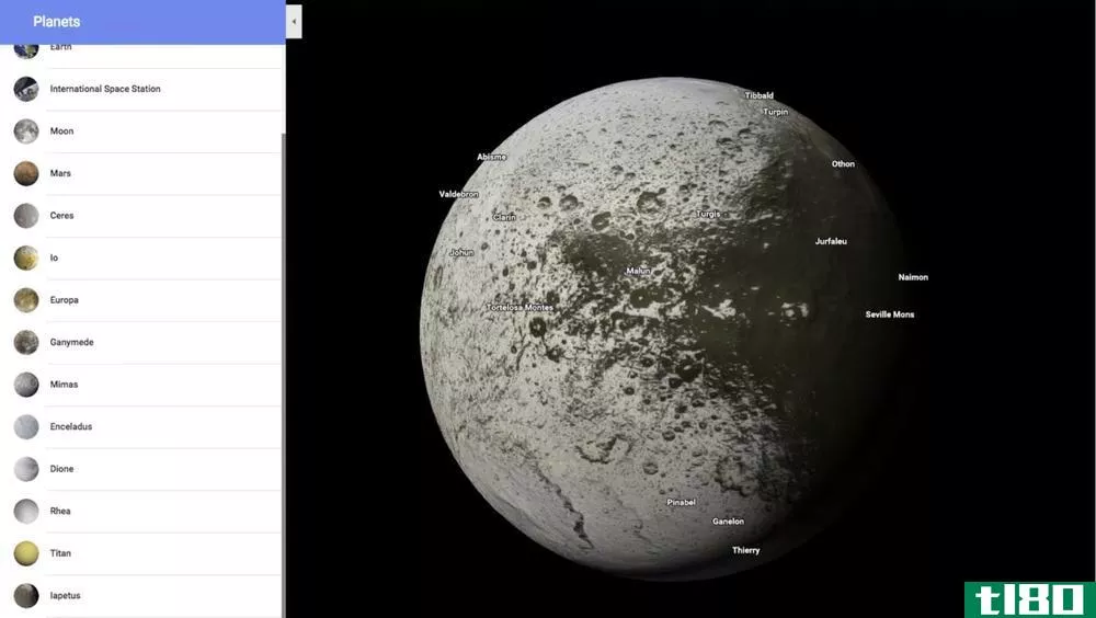 谷歌地图现在可以让你探索十几个行星和卫星