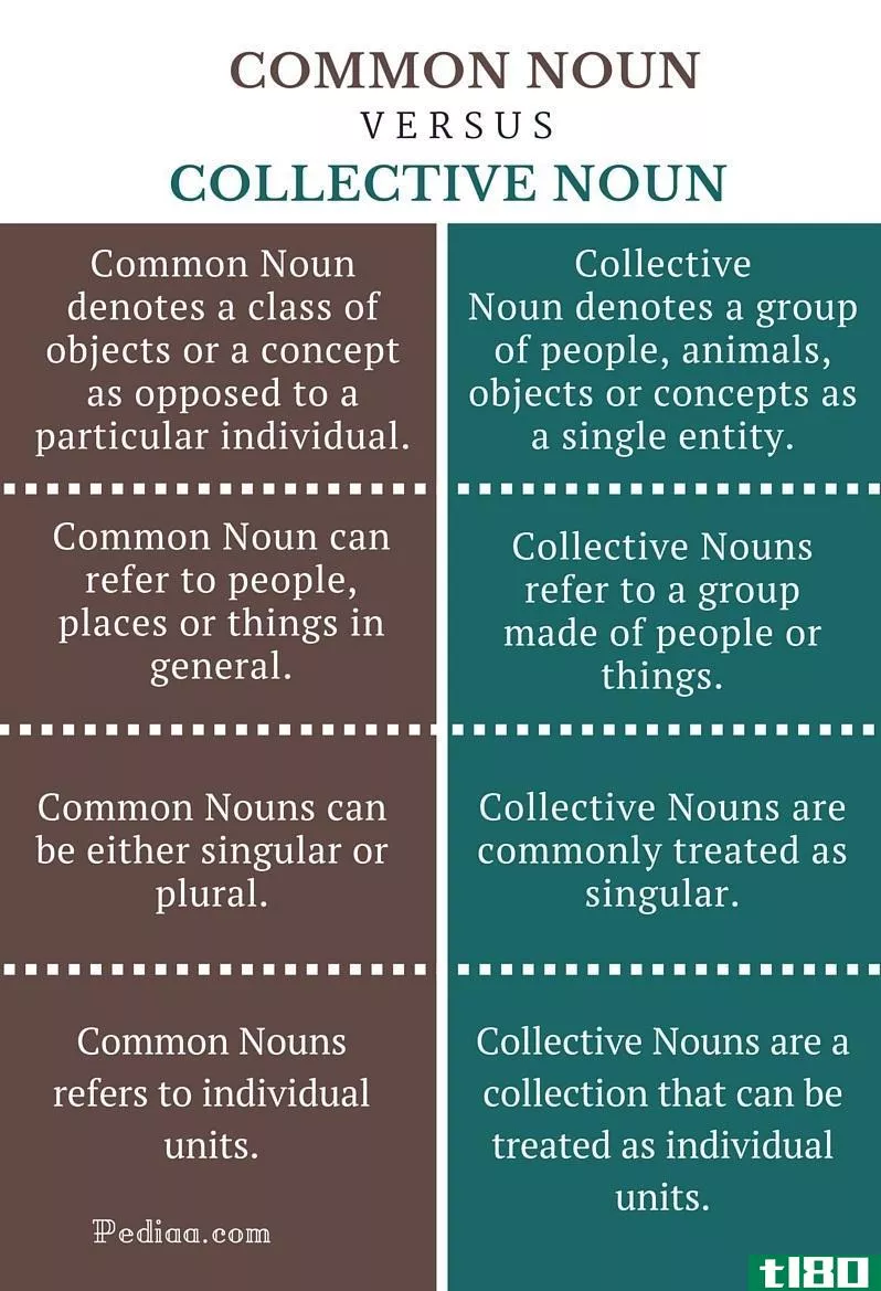 常用名词(common noun)和集合名词(collective noun)的区别