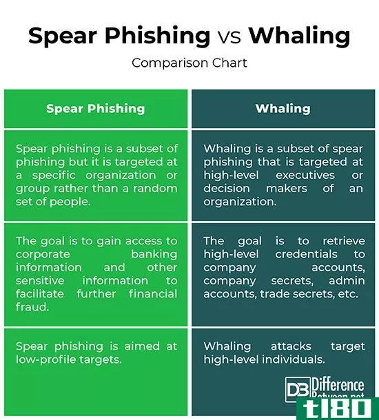 鱼叉式网络钓鱼(spear phishing)和捕鲸(whaling)的区别
