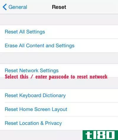 如何在iphone 5/6中重置网络设置(reset network settings in iphone 5/6)