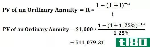 如何计算年金的现值(calculate present value of an annuity)